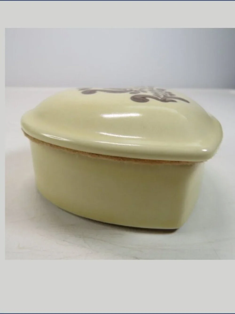 VTG Pfaltzgraff Village Heart Trinket Box Ceramic Covered Dish Rustic Farmhouse